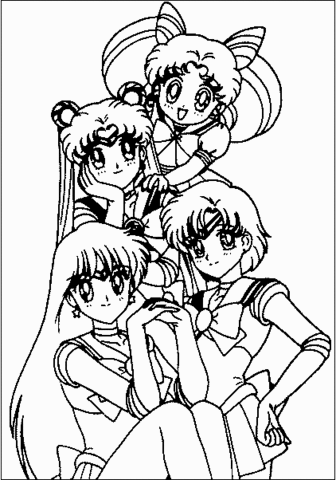 Sailor Moon Heroes Coloring Page